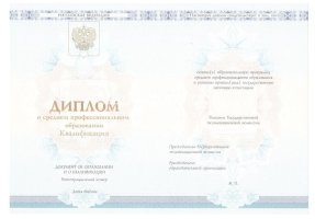 Диплом колледжа 2014 - 2019 в Тамбове